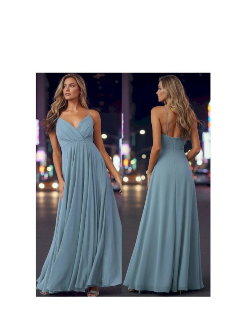 Lulus All About Love Slate Blue Maxi Dress Size Small NWOT
